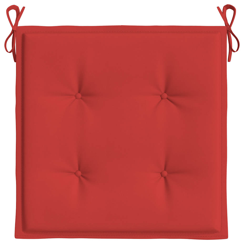 Garden chair cushions, 4 pcs., red, 40x40x4cm, fabric