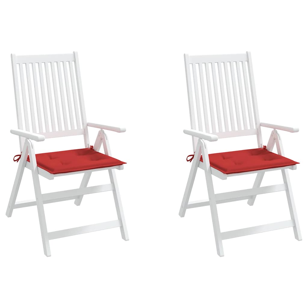 Garden chair cushions, 2 pcs., red, 50x50x4cm, fabric