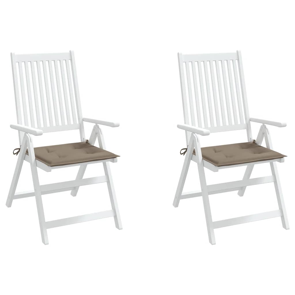 Garden chair cushions, 2 pcs, taupe, 50x50x4cm, fabric
