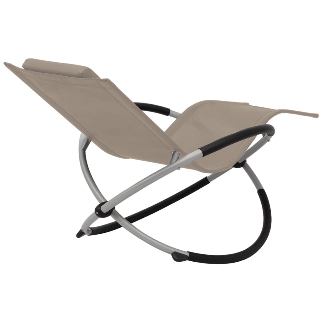 Outdoor sun lounger, taupe, steel, geometric design