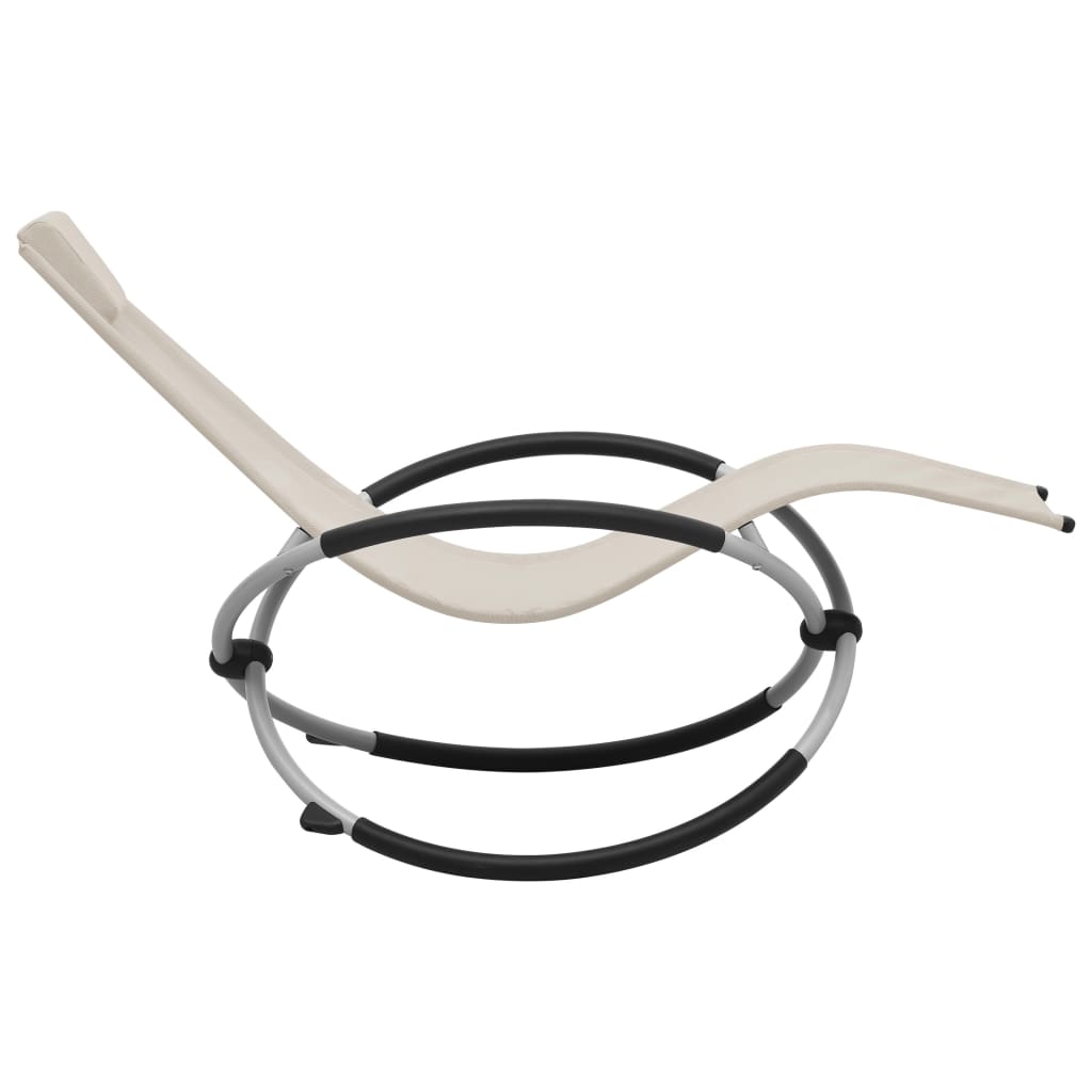Child's sun lounger, cream, steel