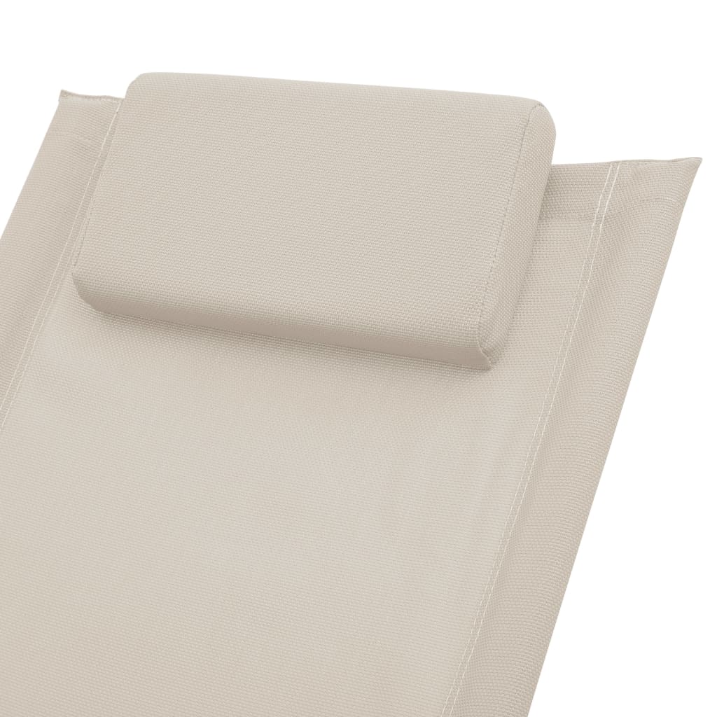 Child's sun lounger, cream, steel