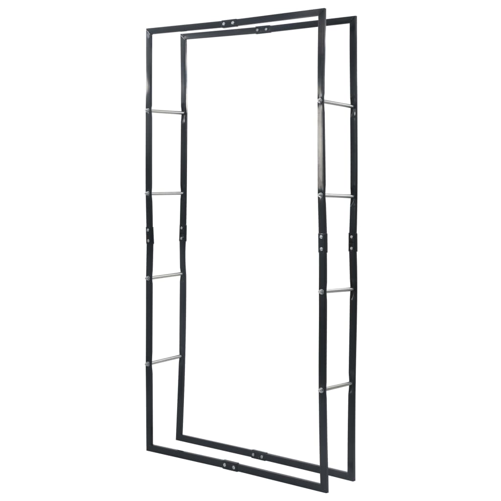 Stovas malkoms, juodos spalvos, 100x25x200cm, plienas