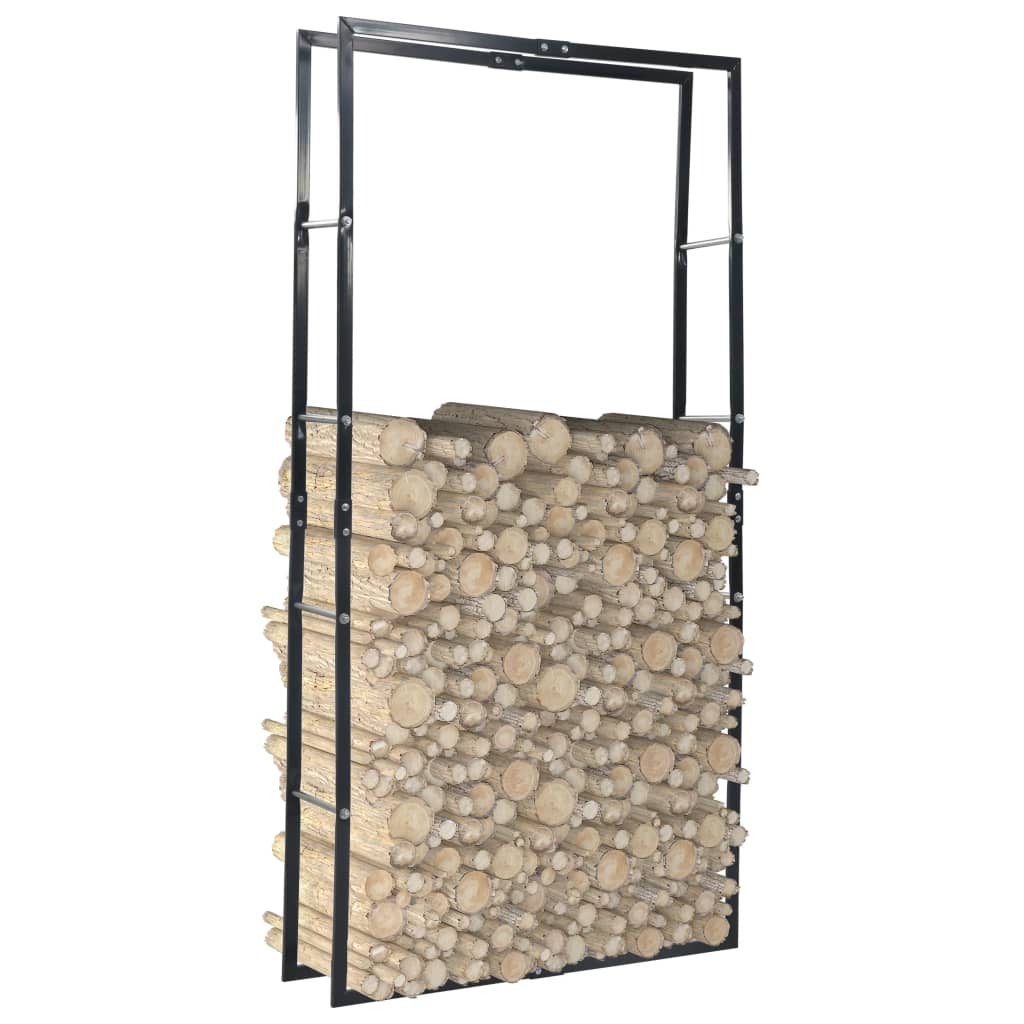Stovas malkoms, juodos spalvos, 100x25x200cm, plienas