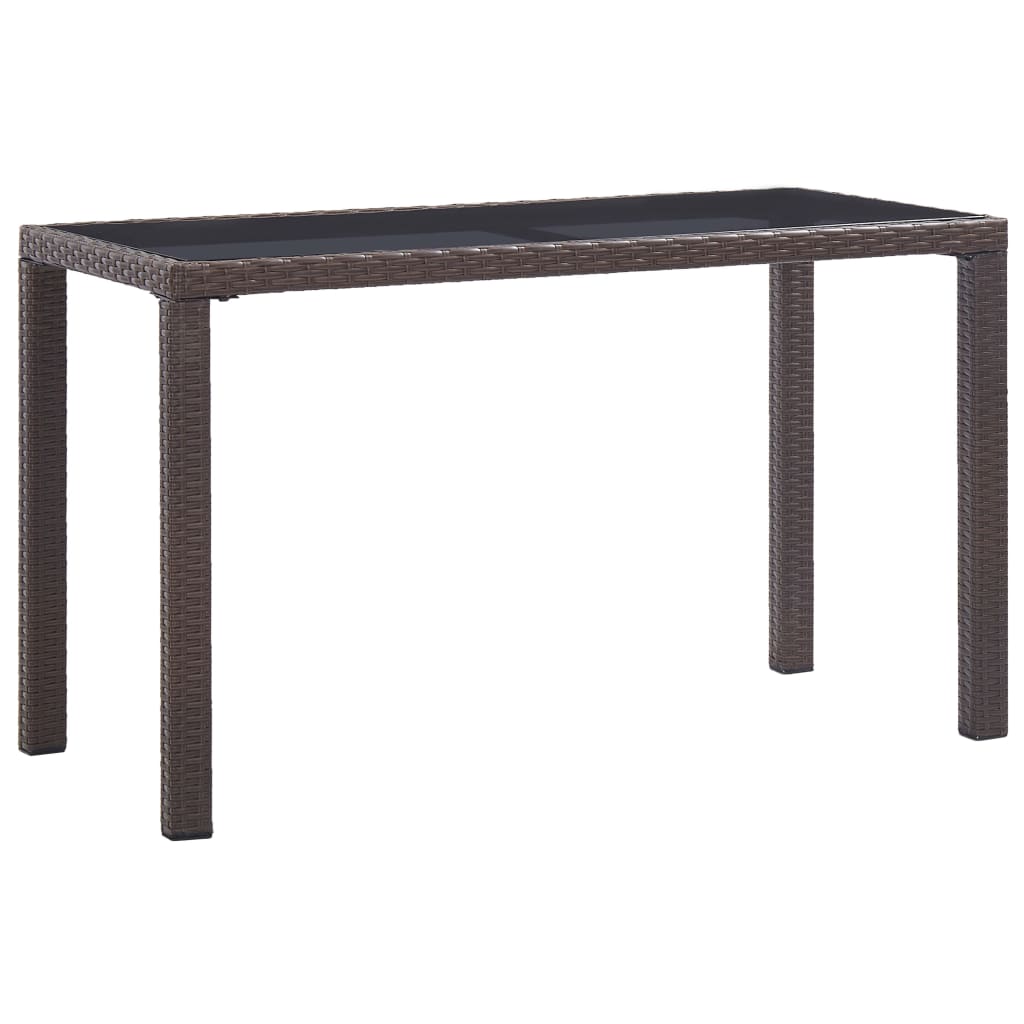 Garden table, brown, 123x60x74cm, polyrattan