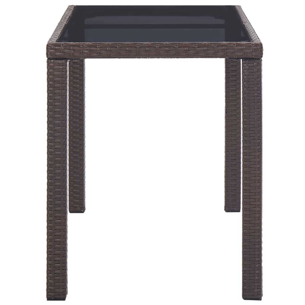 Garden table, brown, 123x60x74cm, polyrattan