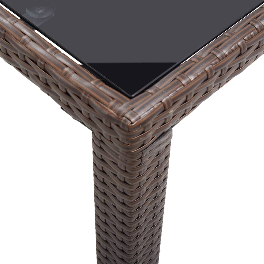 Garden table, brown, 123x60x74cm, polyrattan