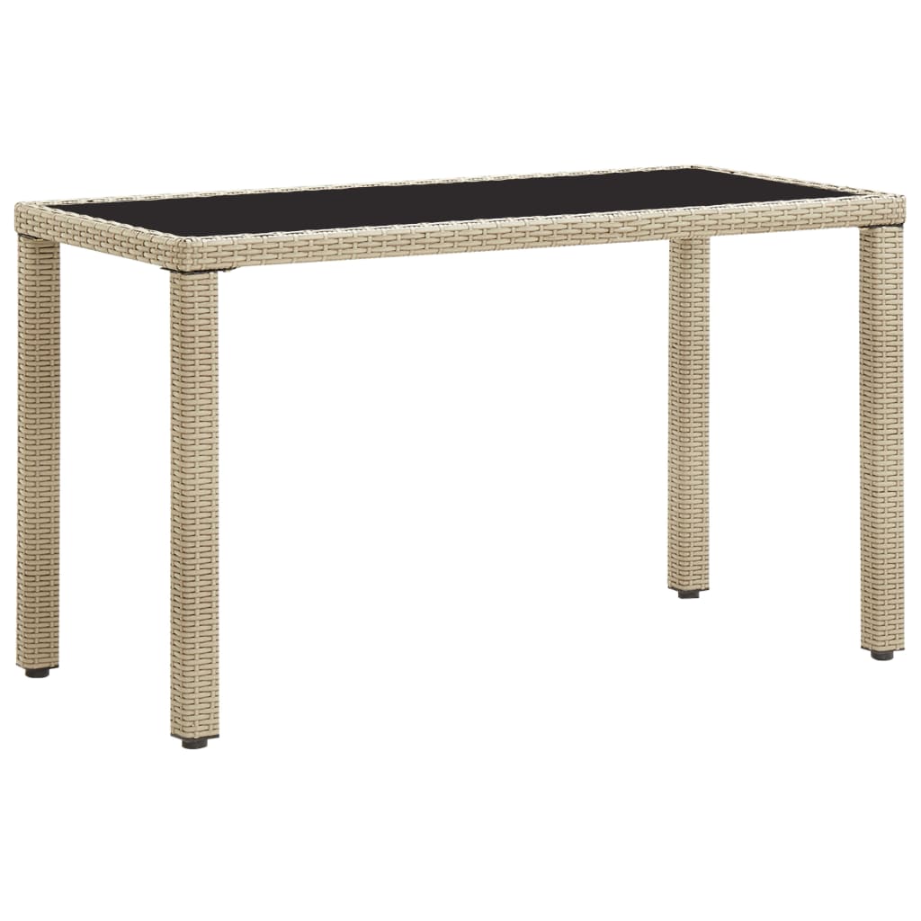 Garden table, cream, 123x60x74cm, polyrattan