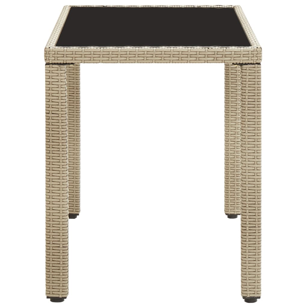 Garden table, cream, 123x60x74cm, polyrattan