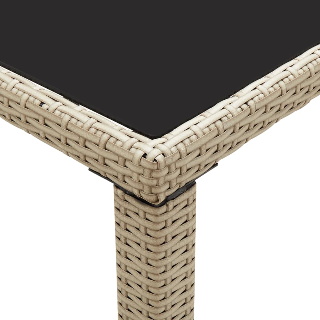 Garden table, cream, 123x60x74cm, polyrattan