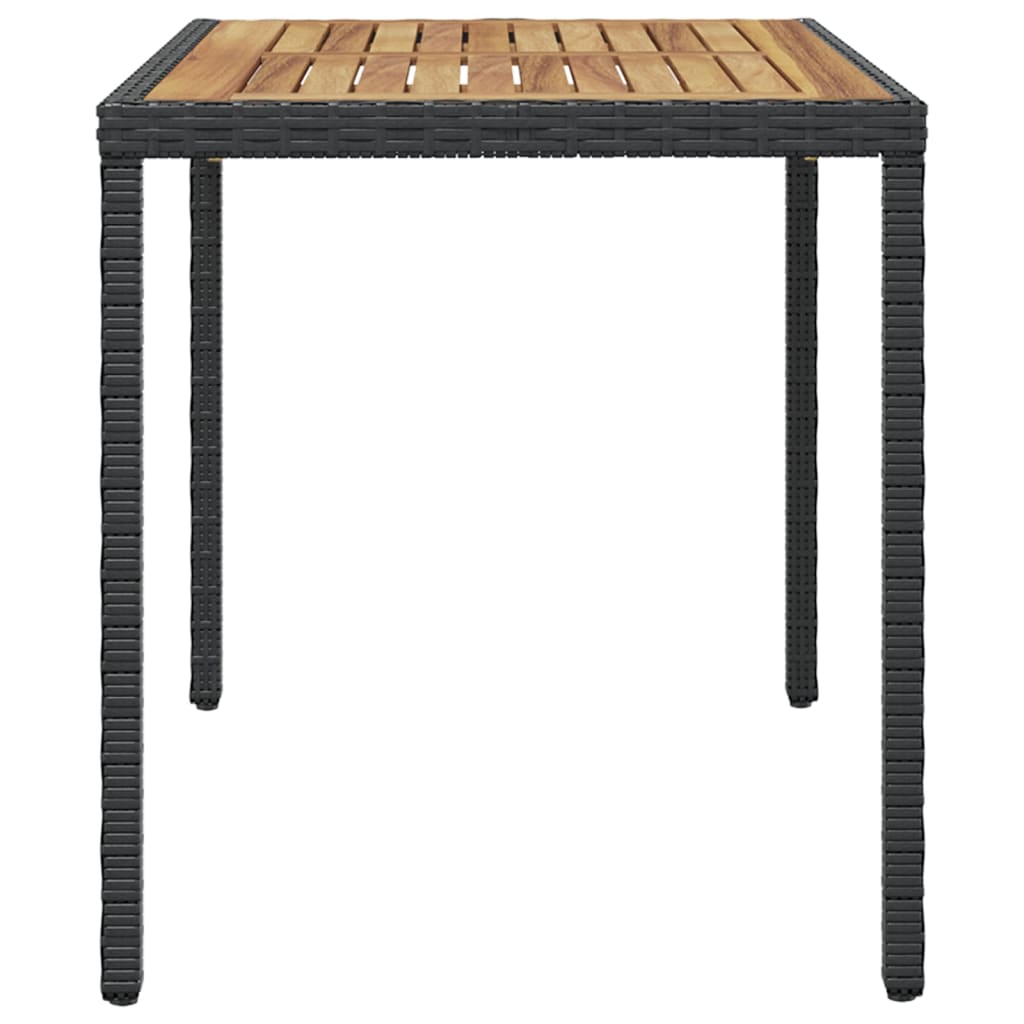 Sodo stalas, juodas ir rudas, 123x60x74cm, akacijos masyvas