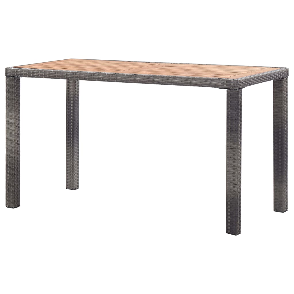 Garden table, anthracite and brown, 123x60x74cm, solid acacia wood