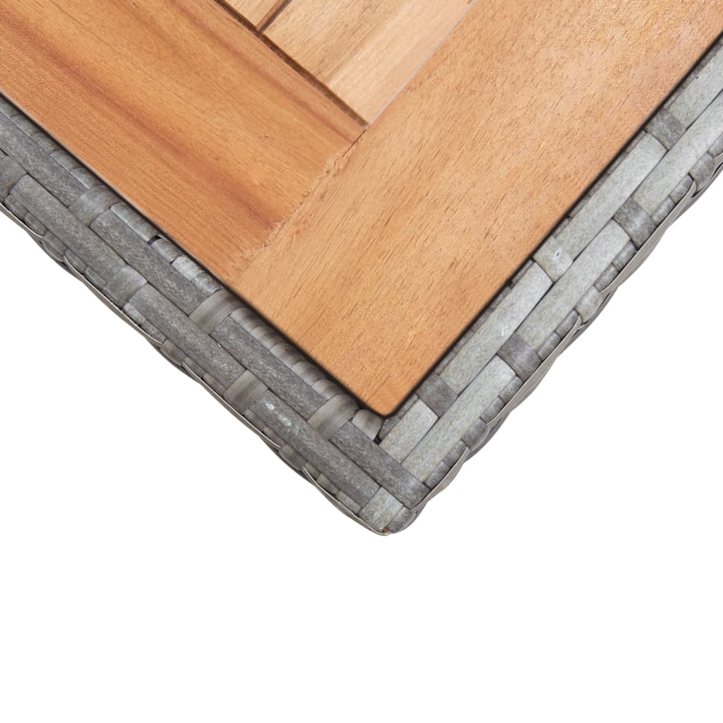 Garden table, anthracite and brown, 123x60x74cm, solid acacia wood