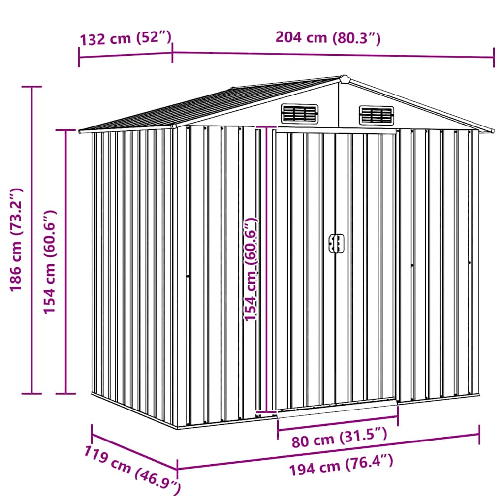 Storage Shed DALTON, brown, 204x132cm