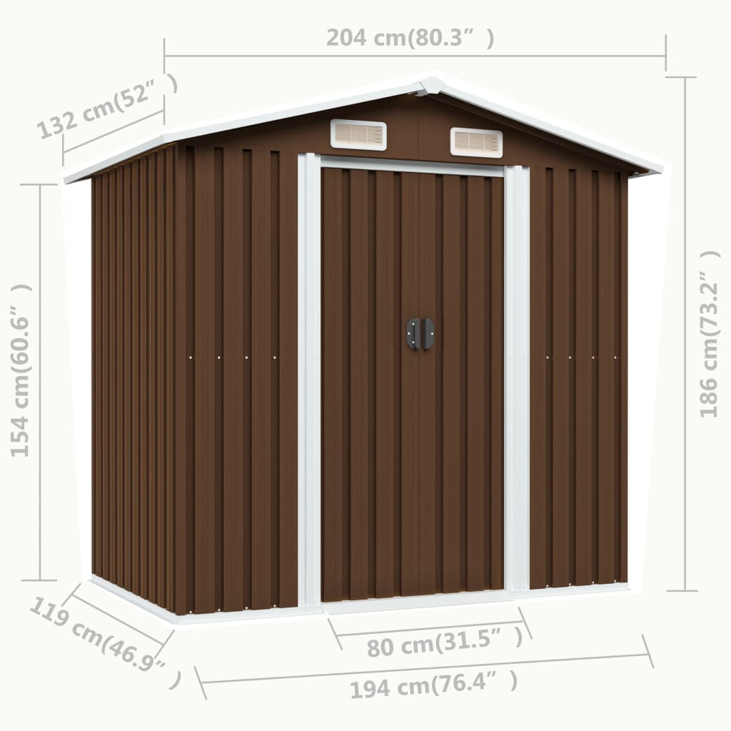 Storage Shed DALTON, brown, 204x132cm