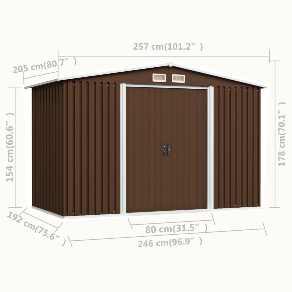 Shed DALTON, brown, 257x205cm