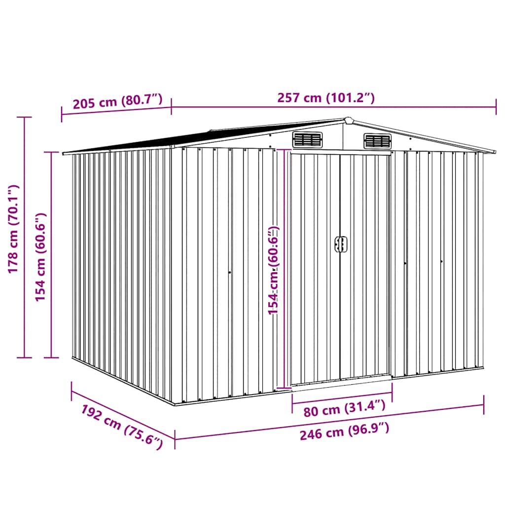 Shed DALTON, brown, 257x205cm