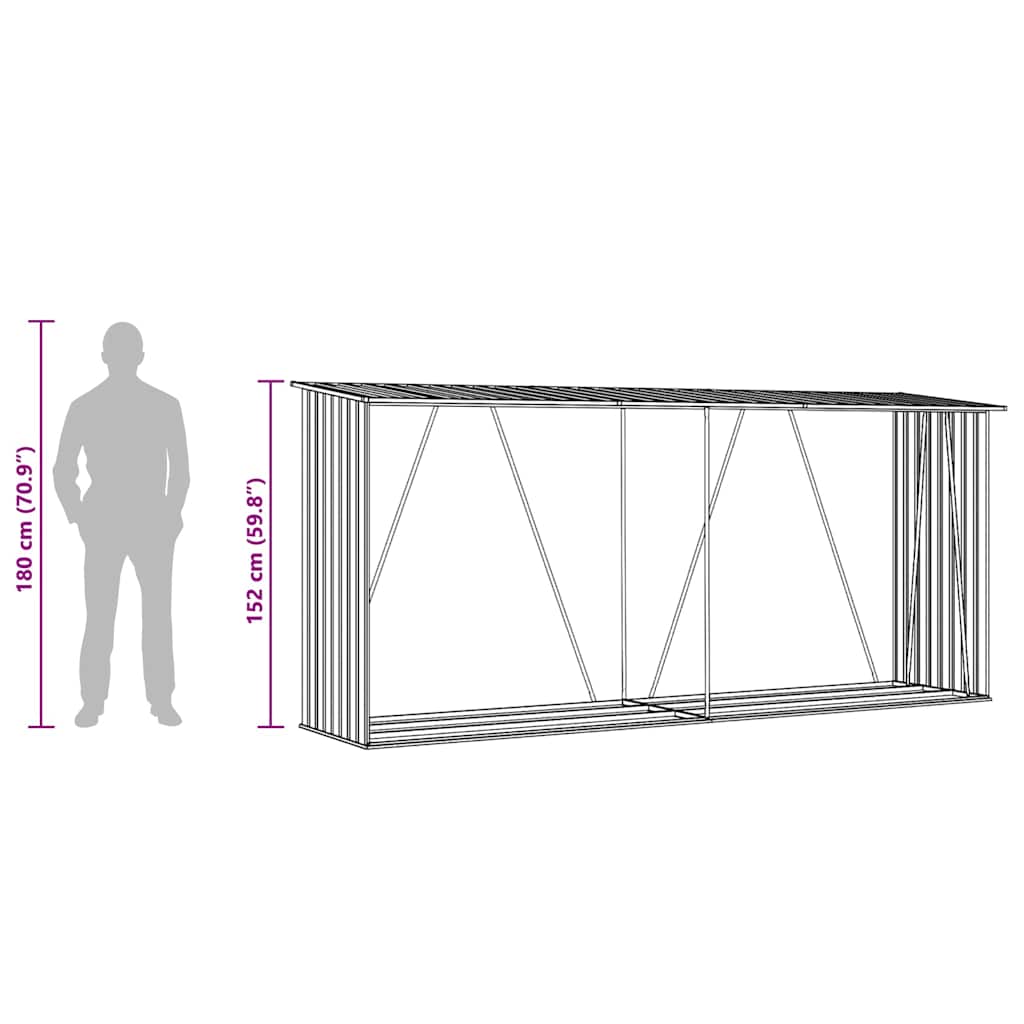Sodo malkinė, ruda, 330x84x152cm, galvanizuotas plienas