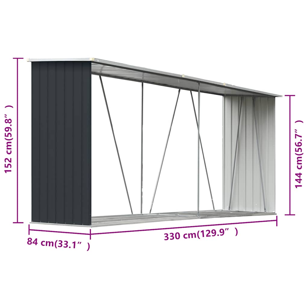 Sodo malkinė, antracito, 330x84x152cm, galvanizuotas plienas