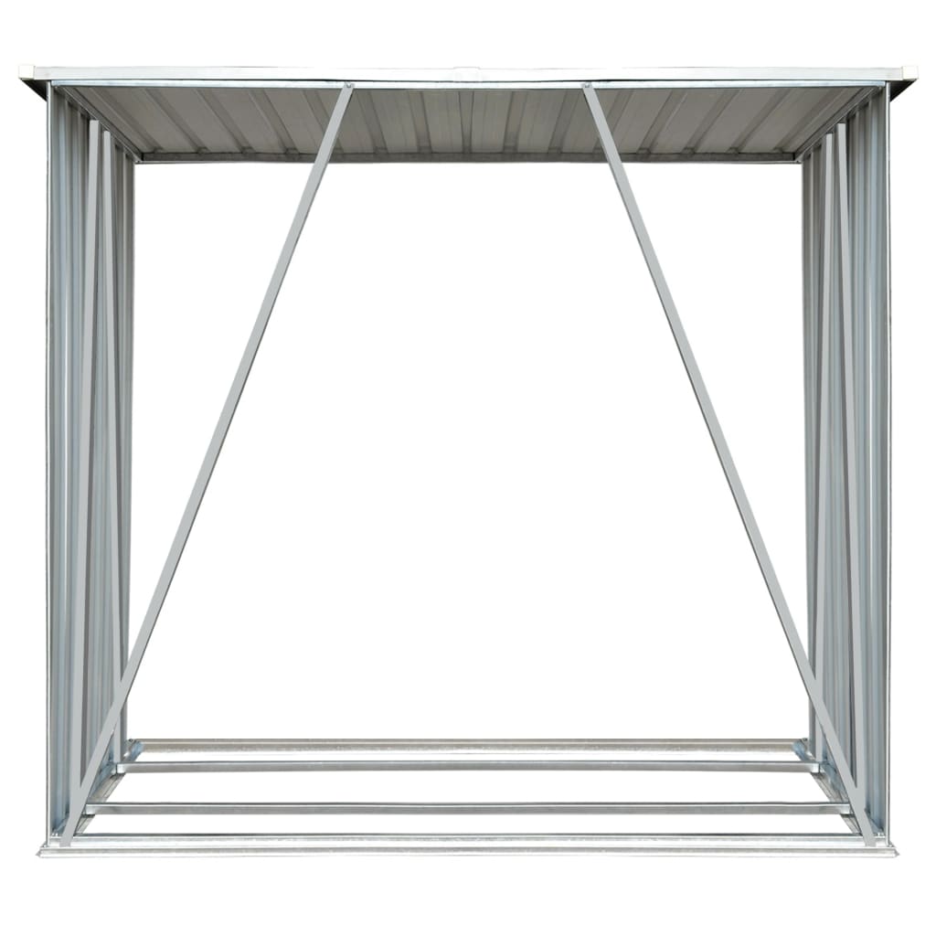 Garden log shed, green, 163x83x154cm, galvanized steel