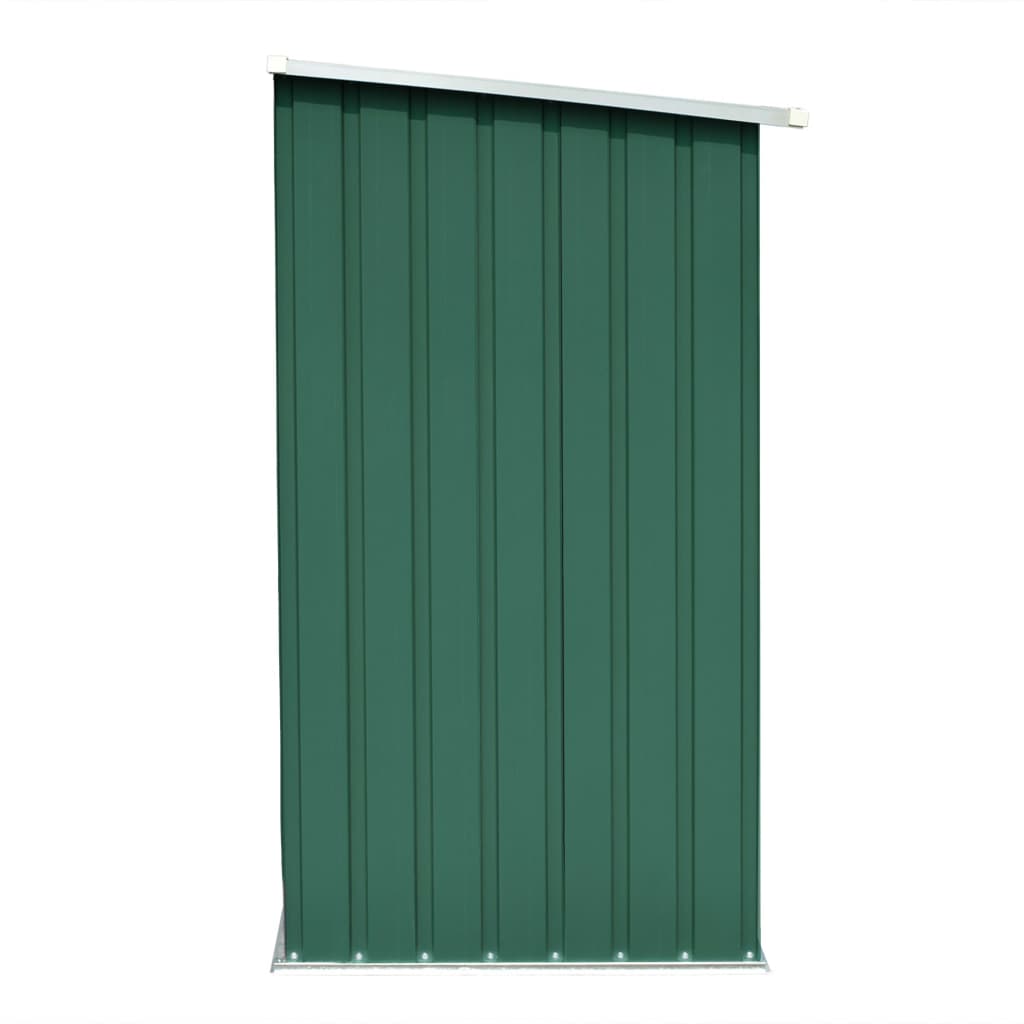 Garden log shed, green, 163x83x154cm, galvanized steel