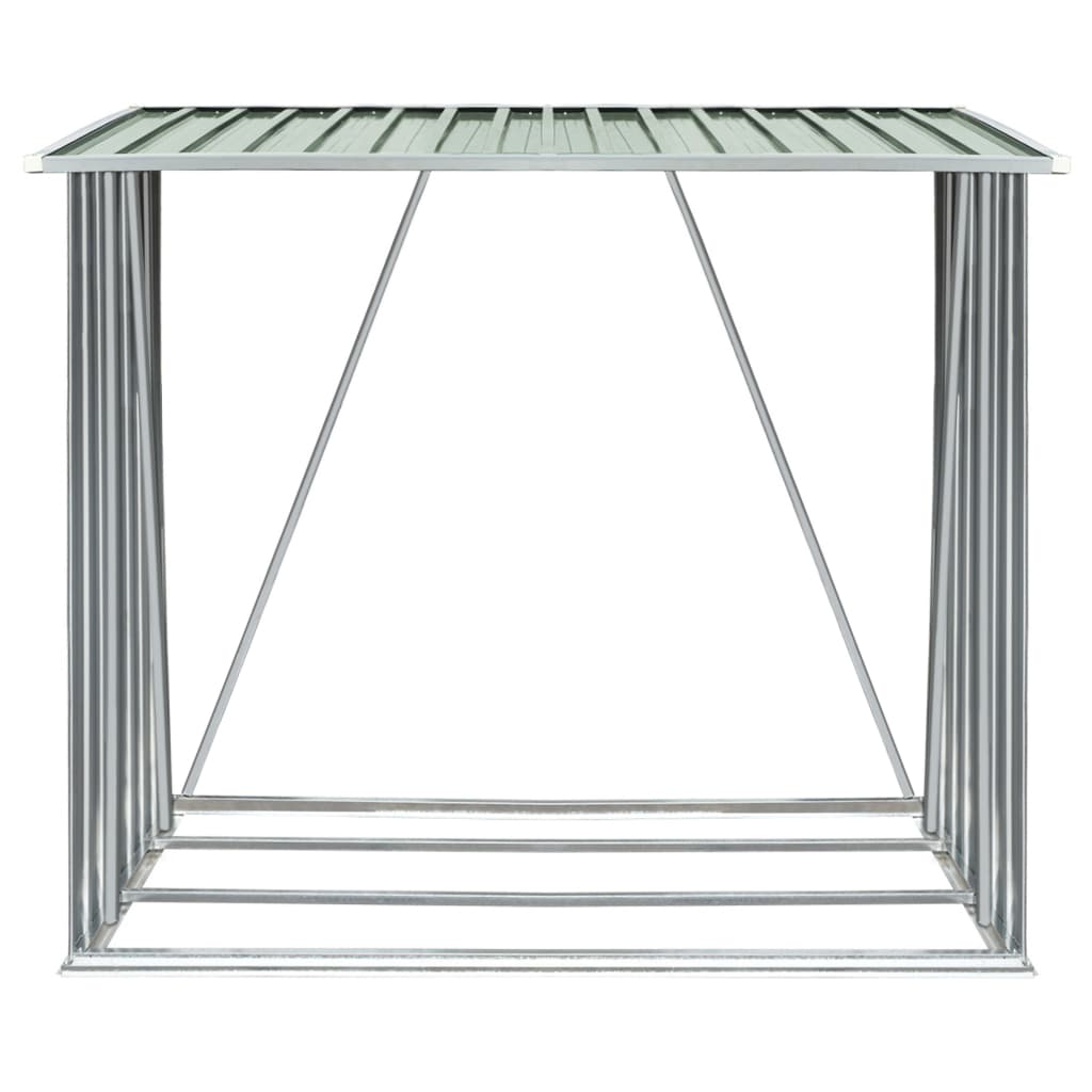 Garden log shed, green, 163x83x154cm, galvanized steel