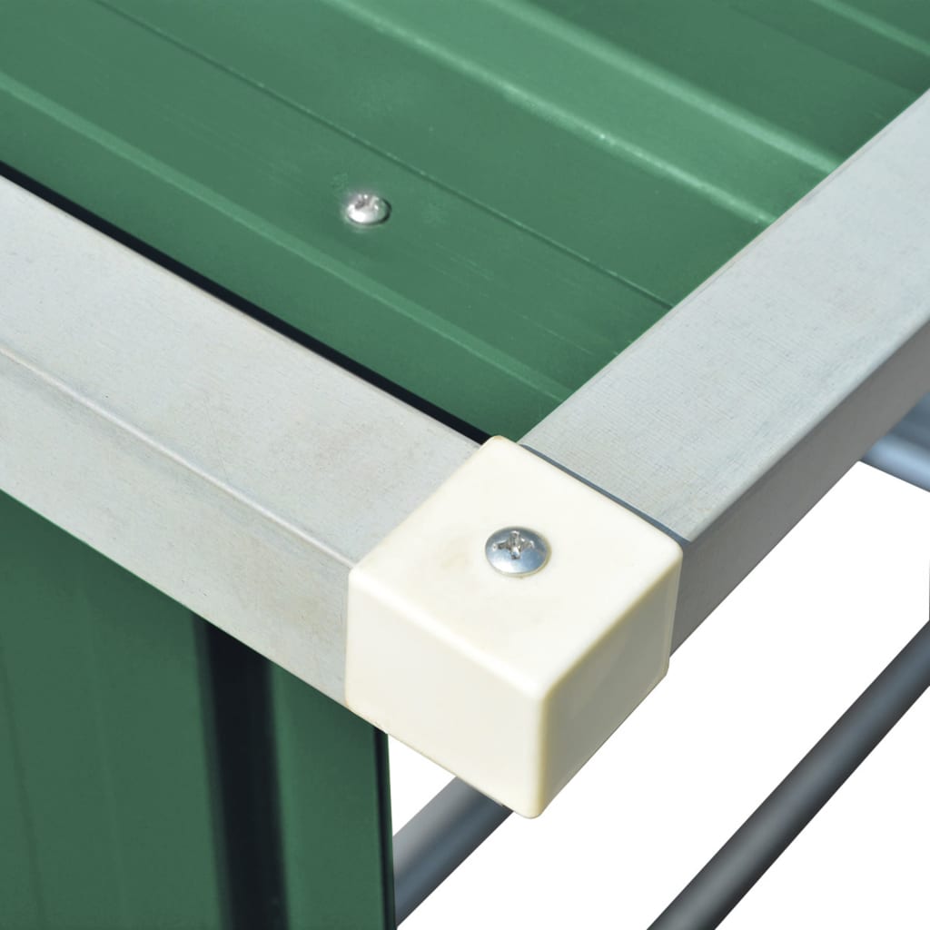 Garden log shed, green, 163x83x154cm, galvanized steel