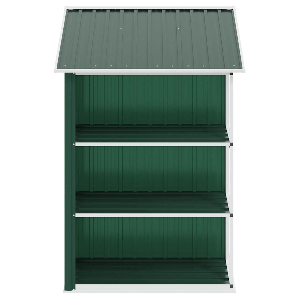 Shed with shelf SHELBY, green, 205x130cm