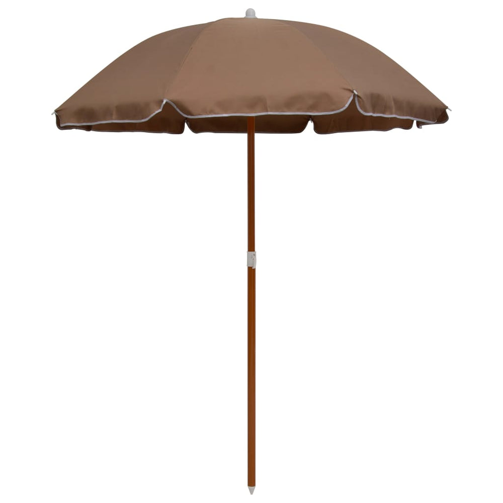 Sodo skėtis nuo saulės su plieniniu stulpu, taupe, 180cm