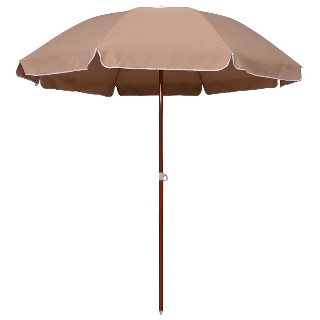Sodo skėtis nuo saulės su plieniniu stulpu, taupe, 240cm