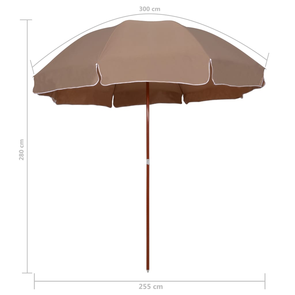 Sodo skėtis BOLTON, taupe, 255x280cm