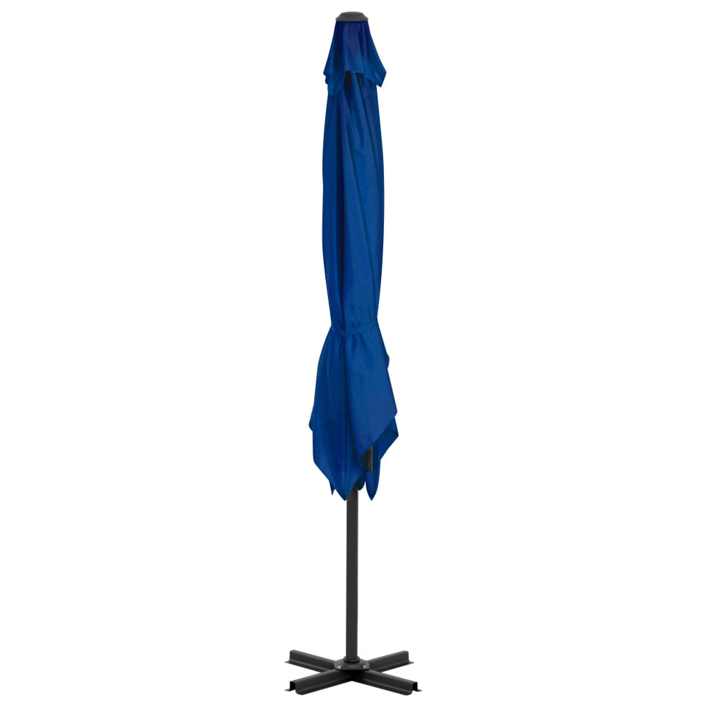 Gembinis sodo skėtis su aliuminio stulpu, mėlynas, 250x250cm