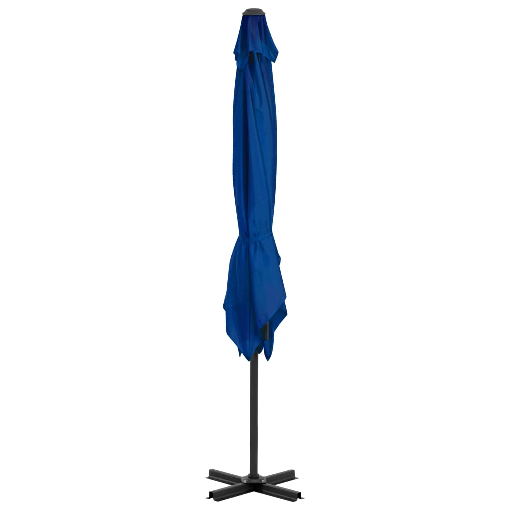 Gembinis sodo skėtis su aliuminio stulpu, mėlynas, 250x250cm