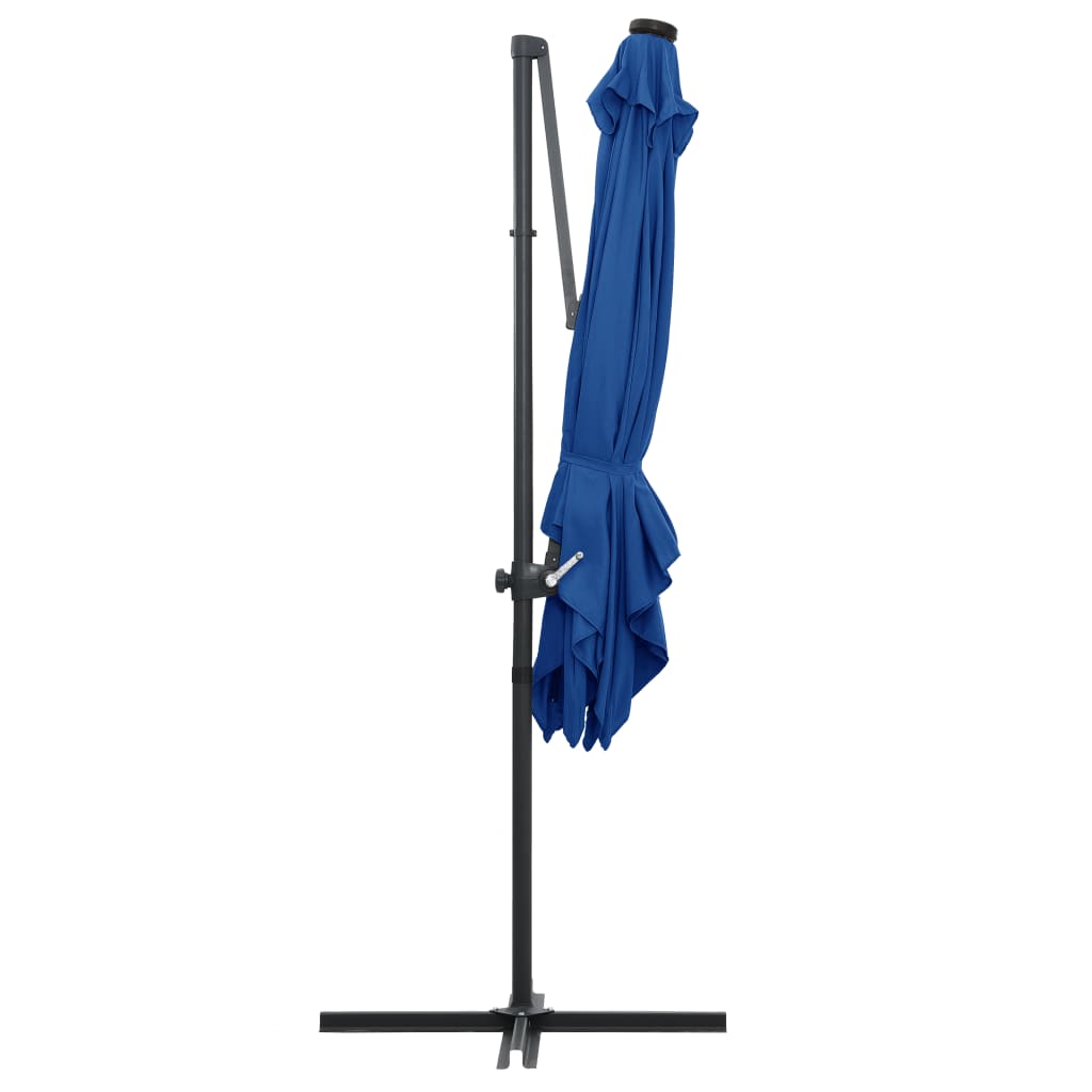BARCLAY konsoļu LED dārza saulessargs, zils, 250x250x247cm