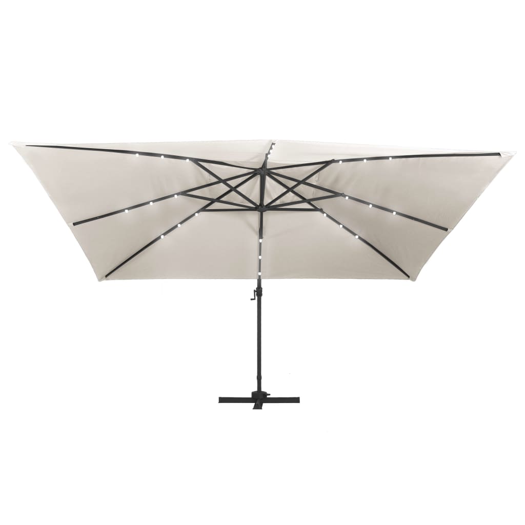 Gembinis LED sodo skėtis BARNETT, smėlinė, 400x300x268cm
