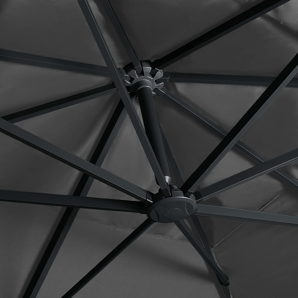 Nojaucamais LED dārza saulessargs BARNETT, antracīts, 400x300x268cm