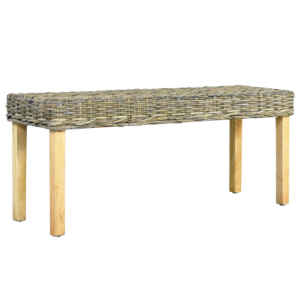 Suoliukas, 110cm, natūralus Kubu ratanas ir raudonmedžio masyvas
