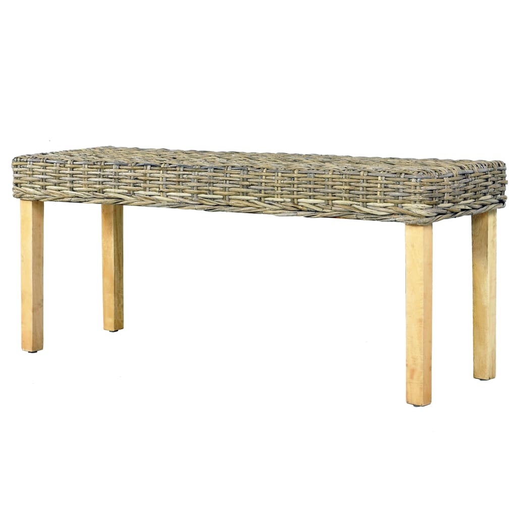 Suoliukas, 110cm, natūralus Kubu ratanas ir raudonmedžio masyvas