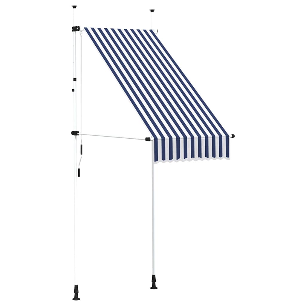 Rankiniu būdu ištraukiama markizė, mėlyni/balti dryžiai, 100cm