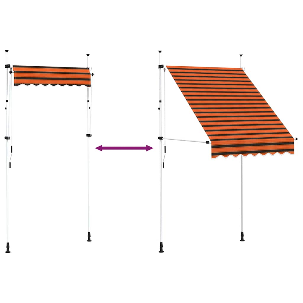 Rankiniu būdu ištraukiama markizė, oranžinė ir ruda, 150cm