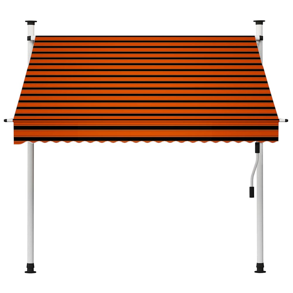 Rankiniu būdu ištraukiama markizė, oranžinė ir ruda, 200cm