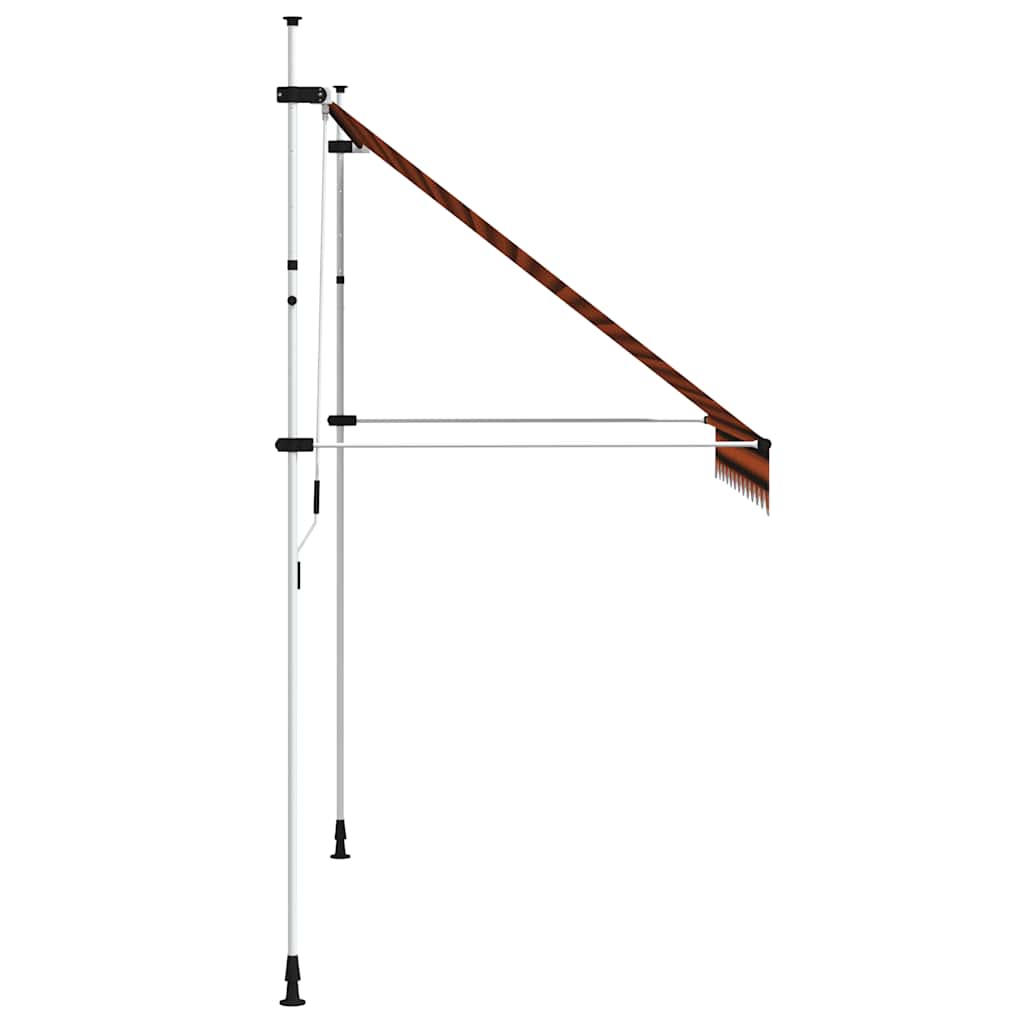 Rankiniu būdu ištraukiama markizė, oranžinė ir ruda, 250cm