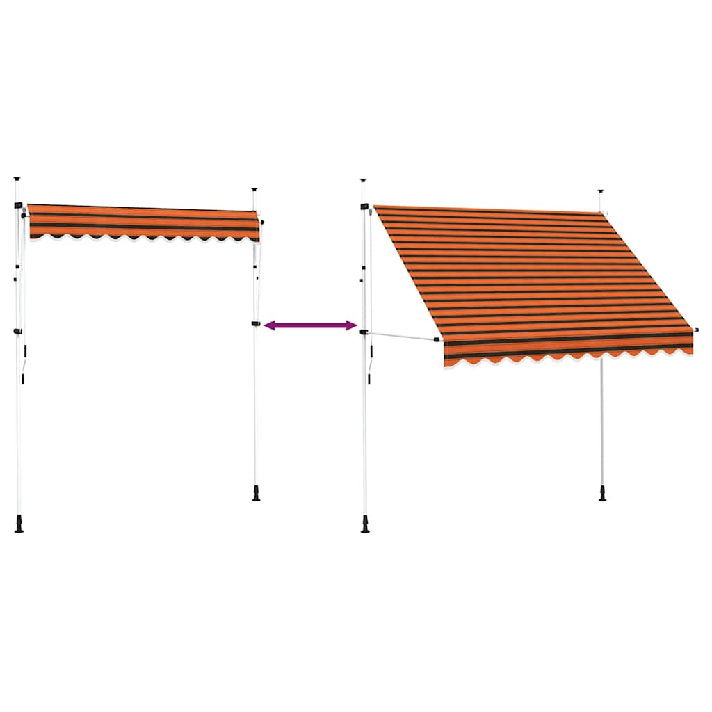 Rankiniu būdu ištraukiama markizė, oranžinė ir ruda, 250cm