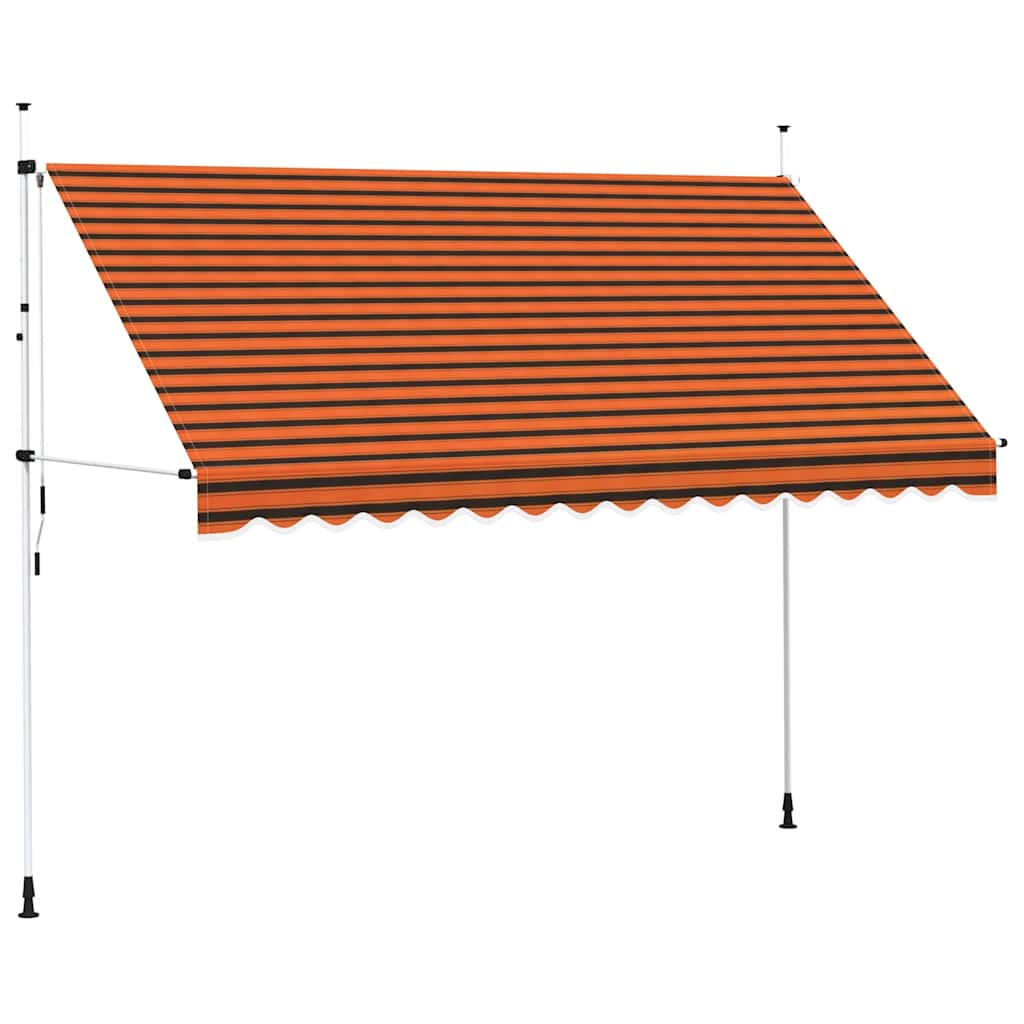 Rankiniu būdu ištraukiama markizė, oranžinė ir ruda, 350cm