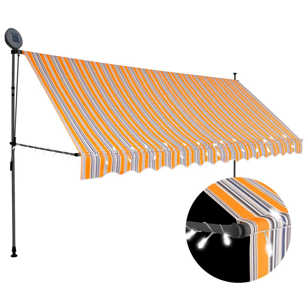Manuāli izvelkama nojume ar LED, dzeltena un zila, 400cm