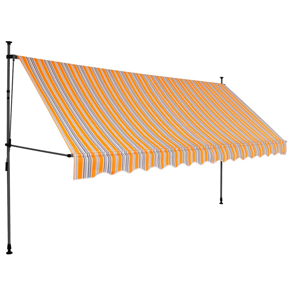 Manuāli izvelkama nojume ar LED, dzeltena un zila, 400cm