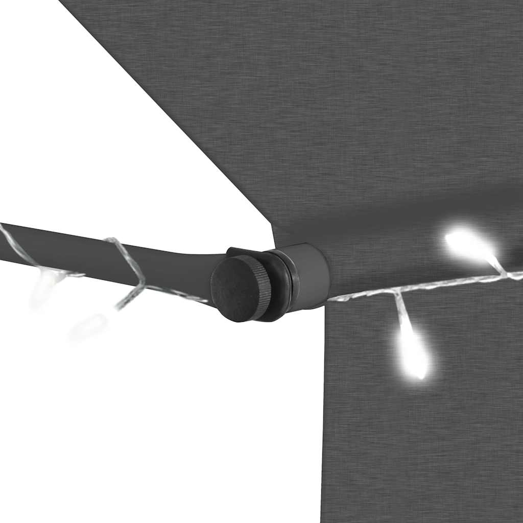 Rankiniu būdu ištraukiama markizė su LED, antracito, 200cm