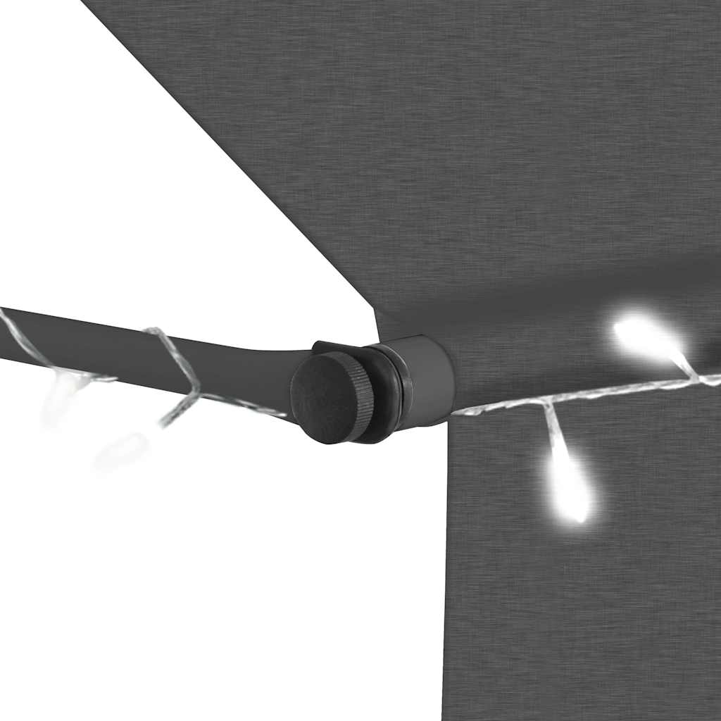 Rankiniu būdu ištraukiama markizė su LED, antracito, 400cm