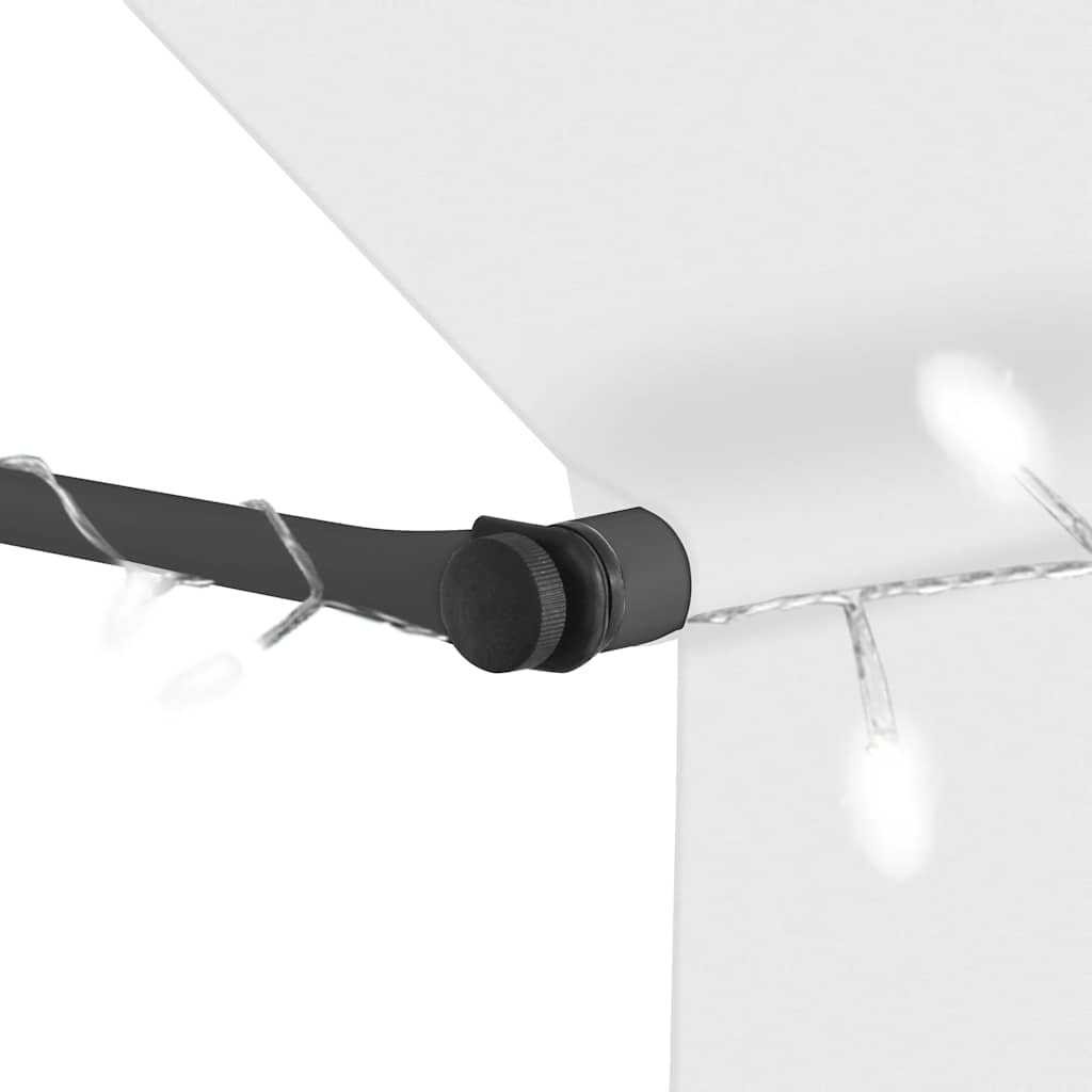 Manual Retractable Awning with LED, Cream, 150cm