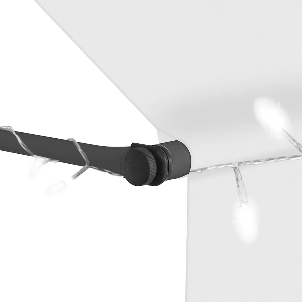Rankiniu būdu ištraukiama markizė su LED, kreminė, 200cm